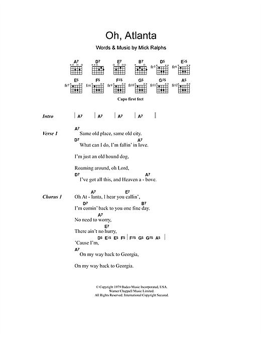 Download Alison Krauss Oh, Atlanta Sheet Music and learn how to play Lyrics & Chords PDF digital score in minutes