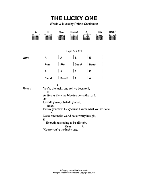 Download Alison Krauss The Lucky One Sheet Music and learn how to play Lyrics & Chords PDF digital score in minutes