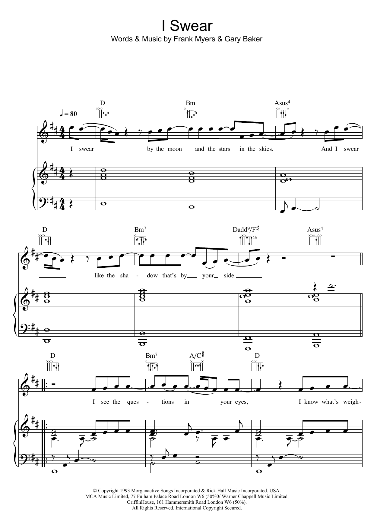 Download All-4-One I Swear Sheet Music and learn how to play Trumpet PDF digital score in minutes