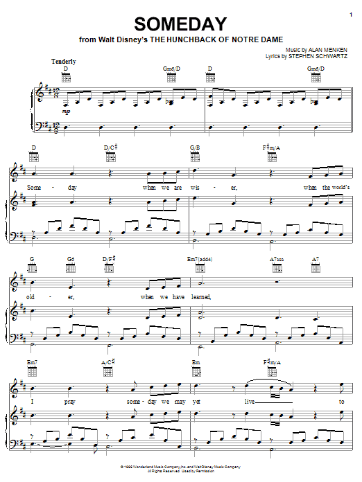Download Alan Menken Someday (Esmeralda's Prayer) Sheet Music and learn how to play Alto Saxophone PDF digital score in minutes