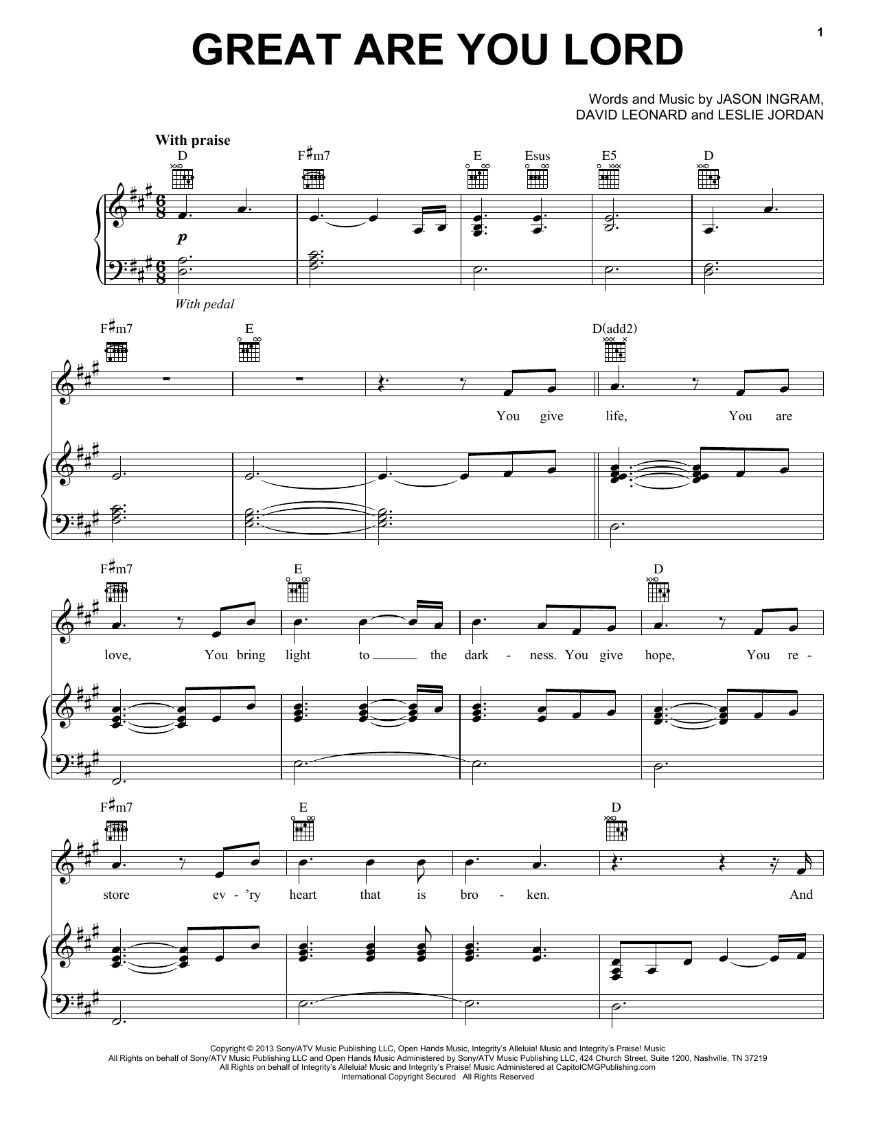 Download All Sons & Daughters Great Are You Lord Sheet Music and learn how to play Violin Solo PDF digital score in minutes