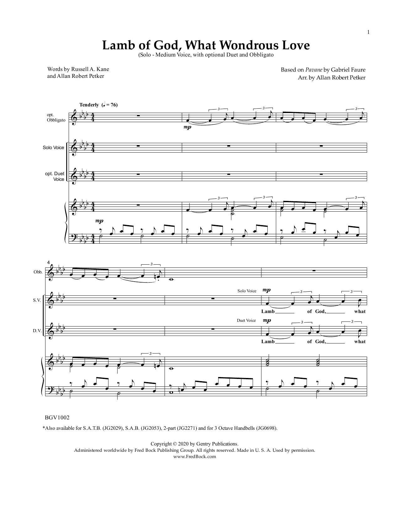 Download Allan Petker Lamb of God, What Wondrous Love Sheet Music and learn how to play Piano & Vocal PDF digital score in minutes