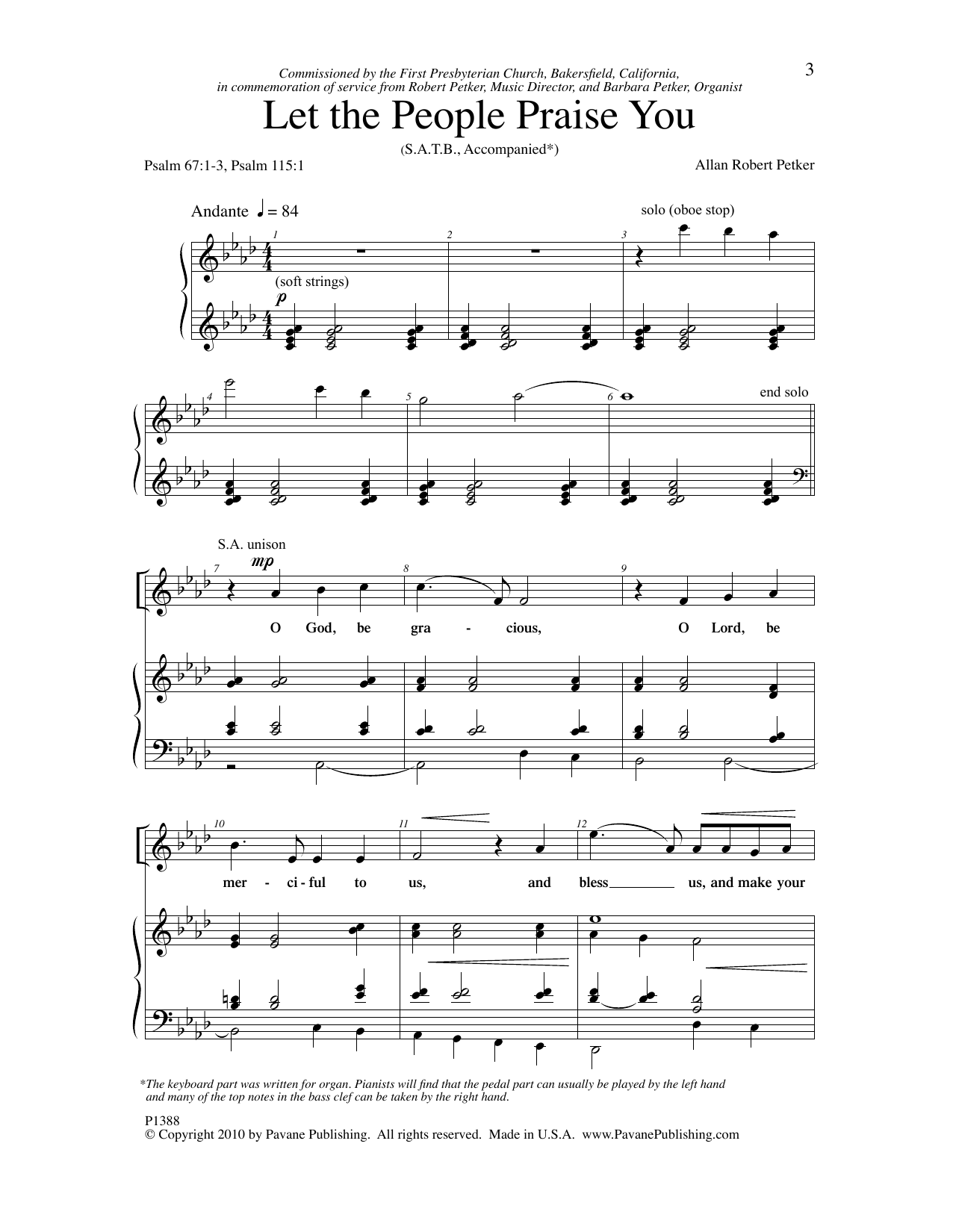 Download Allan Robert Petker Let The People Praise You Sheet Music and learn how to play SATB Choir PDF digital score in minutes