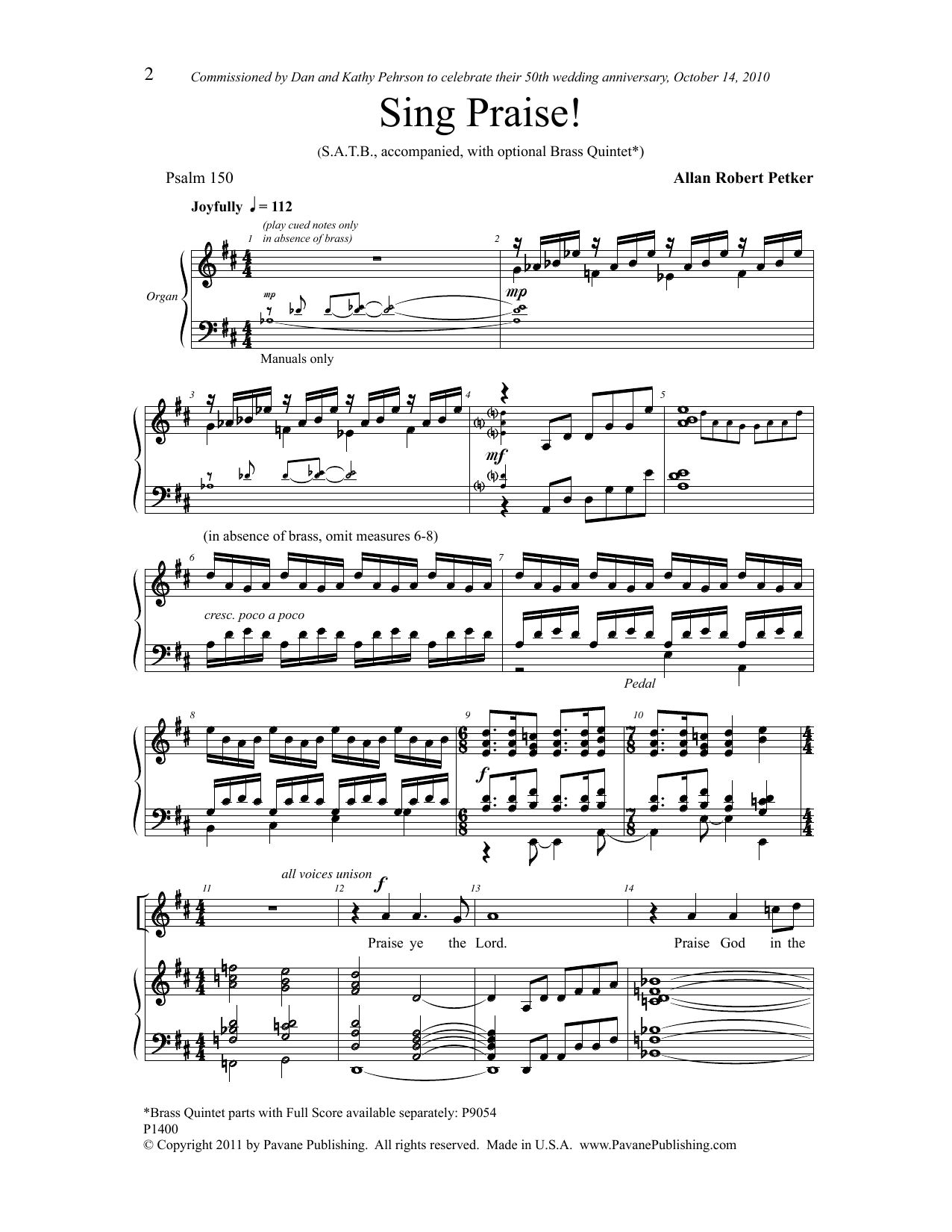 Download Allan Robert Petker Sing Praise! Sheet Music and learn how to play SATB Choir PDF digital score in minutes