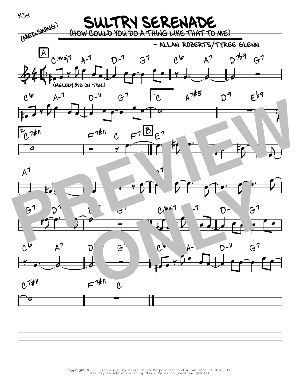 Download Allan Roberts Sultry Serenade (How Could You Do A Thing Like That To Me) Sheet Music and learn how to play Real Book – Melody & Chords PDF digital score in minutes