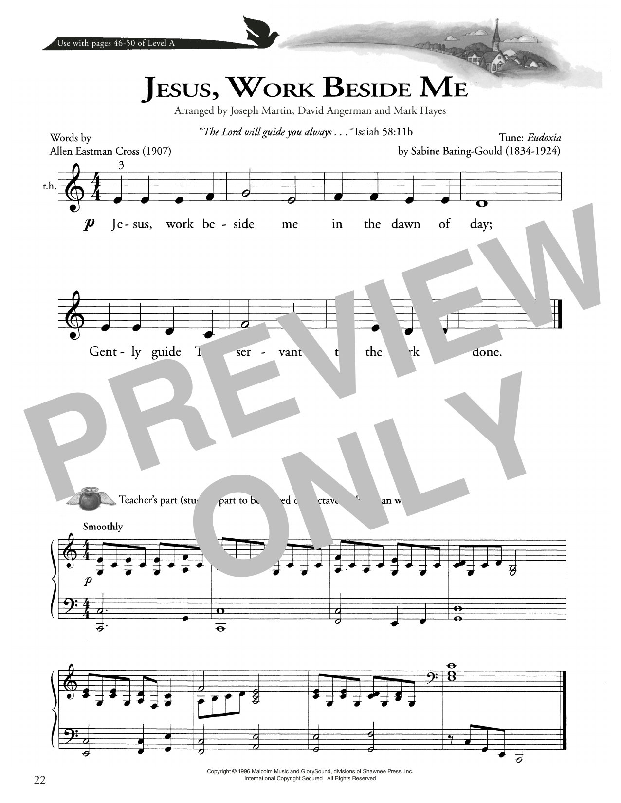 Download Allen Eastman Cross Jesus, Work Beside Me Sheet Music and learn how to play Piano Method PDF digital score in minutes
