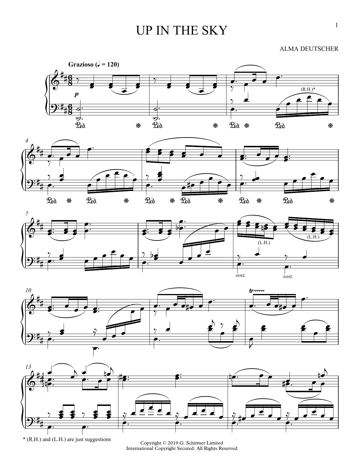 Download Alma Deutscher Up In The Sky (from Cinderella) Sheet Music and learn how to play Piano Solo PDF digital score in minutes