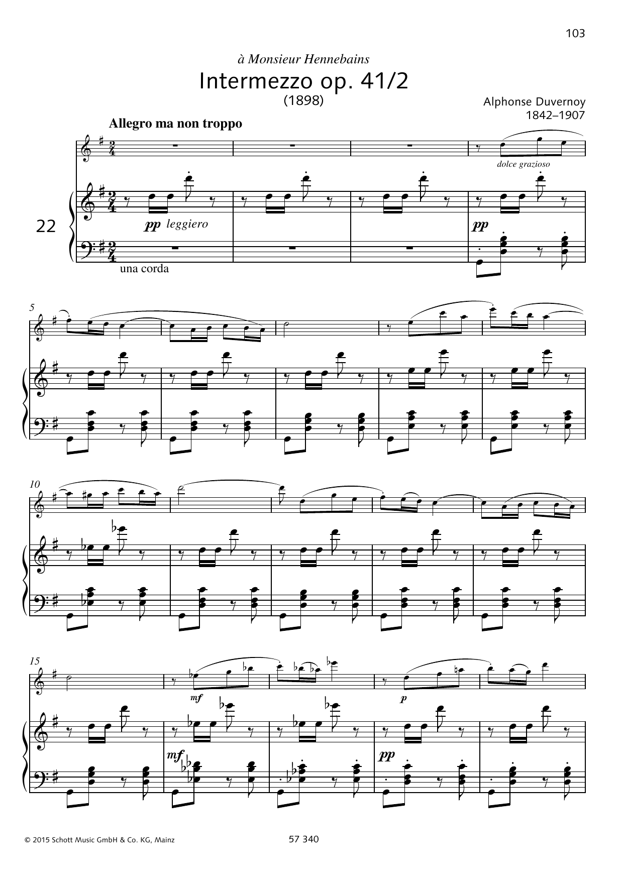 Download Alphonse Duvernoy Intermezzo Sheet Music and learn how to play Woodwind Solo PDF digital score in minutes