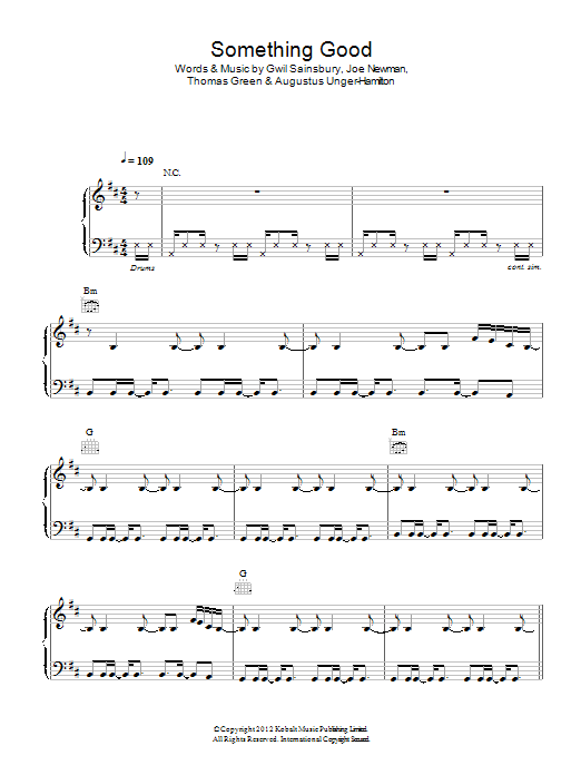 Download Alt-J Something Good Sheet Music and learn how to play Piano, Vocal & Guitar (Right-Hand Melody) PDF digital score in minutes