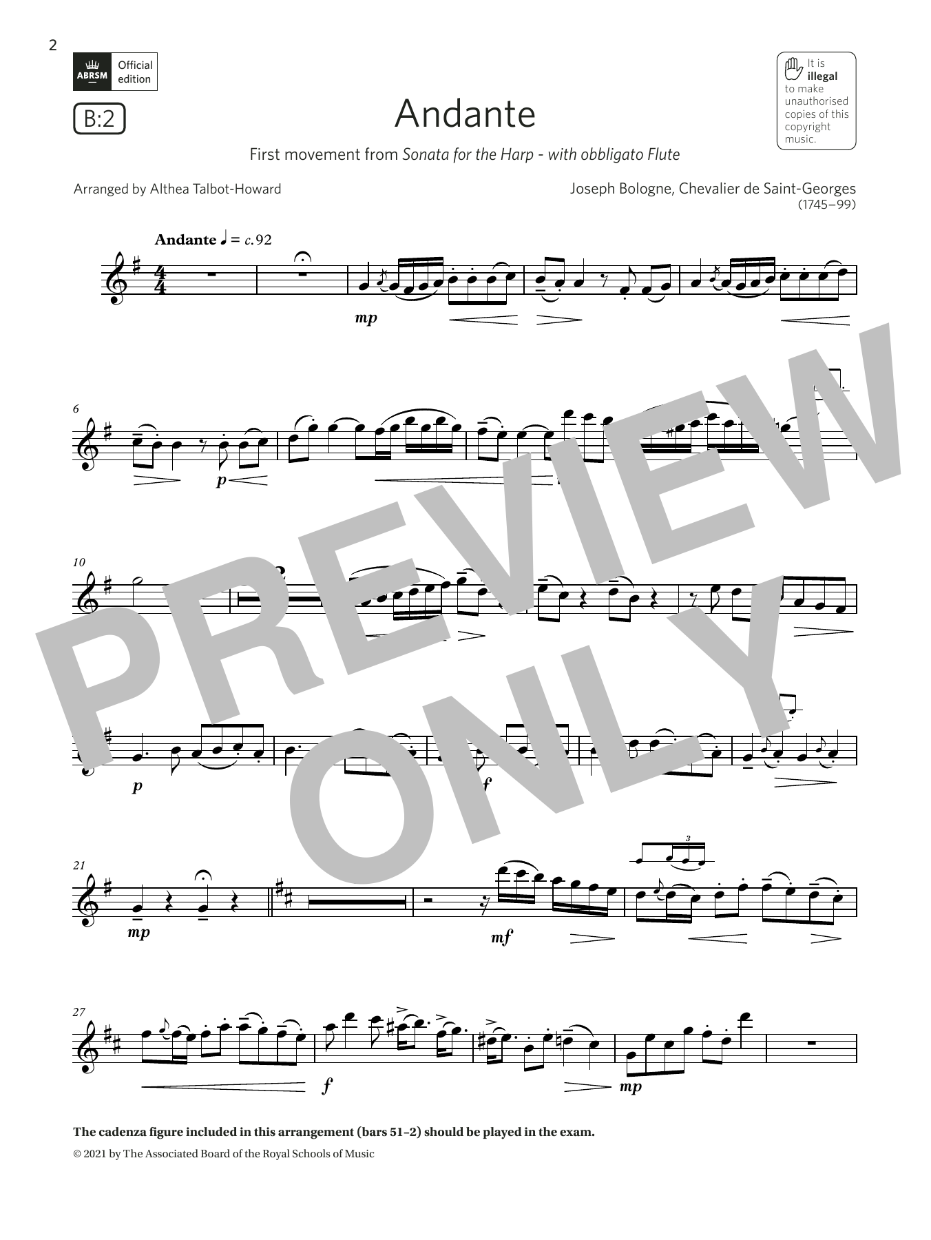 Download Althea Talbot-Howard Andante (from Sonata for the Harp) (Grade 5 List B2 from the ABRSM Saxophone syl Sheet Music and learn how to play Alto Sax Solo PDF digital score in minutes