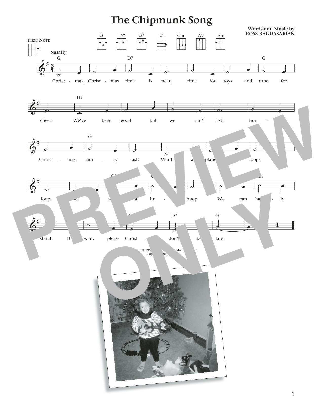 Download Alvin and the Chipmunks The Chipmunk Song Sheet Music and learn how to play Ukulele PDF digital score in minutes