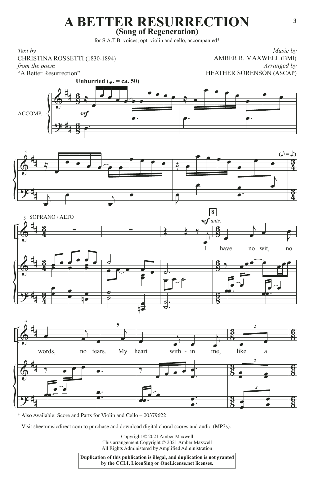 Download Amber R. Maxwell A Better Resurrection (Song Of Regeneration) (arr. Heather Sorenson) Sheet Music and learn how to play SATB Choir PDF digital score in minutes