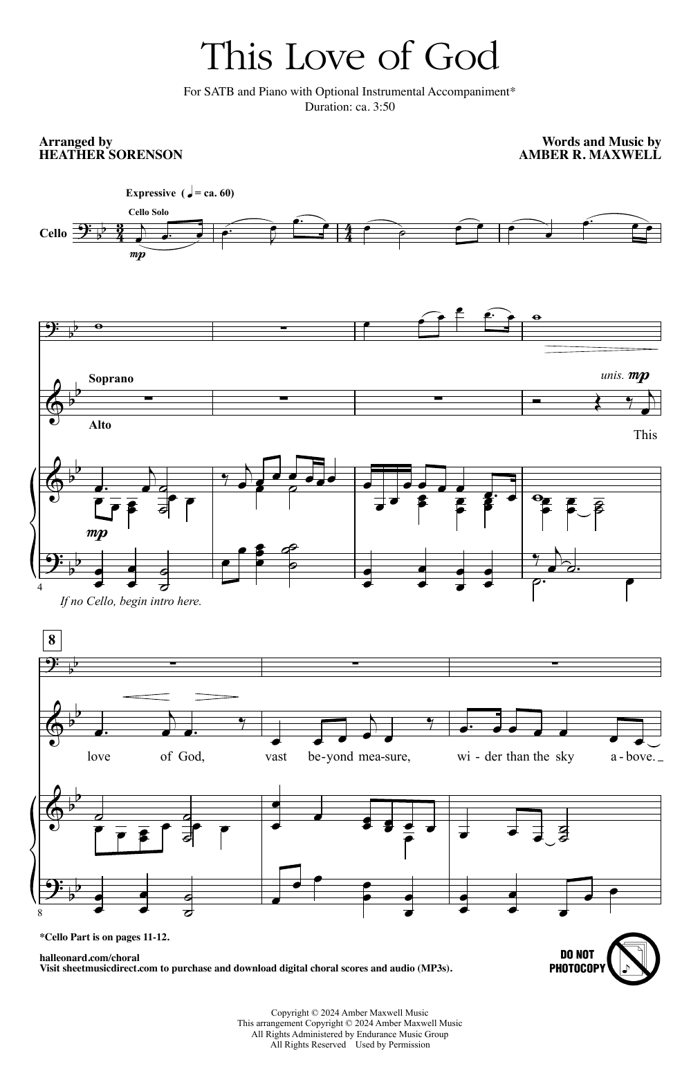 Download Amber R. Maxwell This Love Of God (arr. Heather Sorenson) Sheet Music and learn how to play SATB Choir PDF digital score in minutes