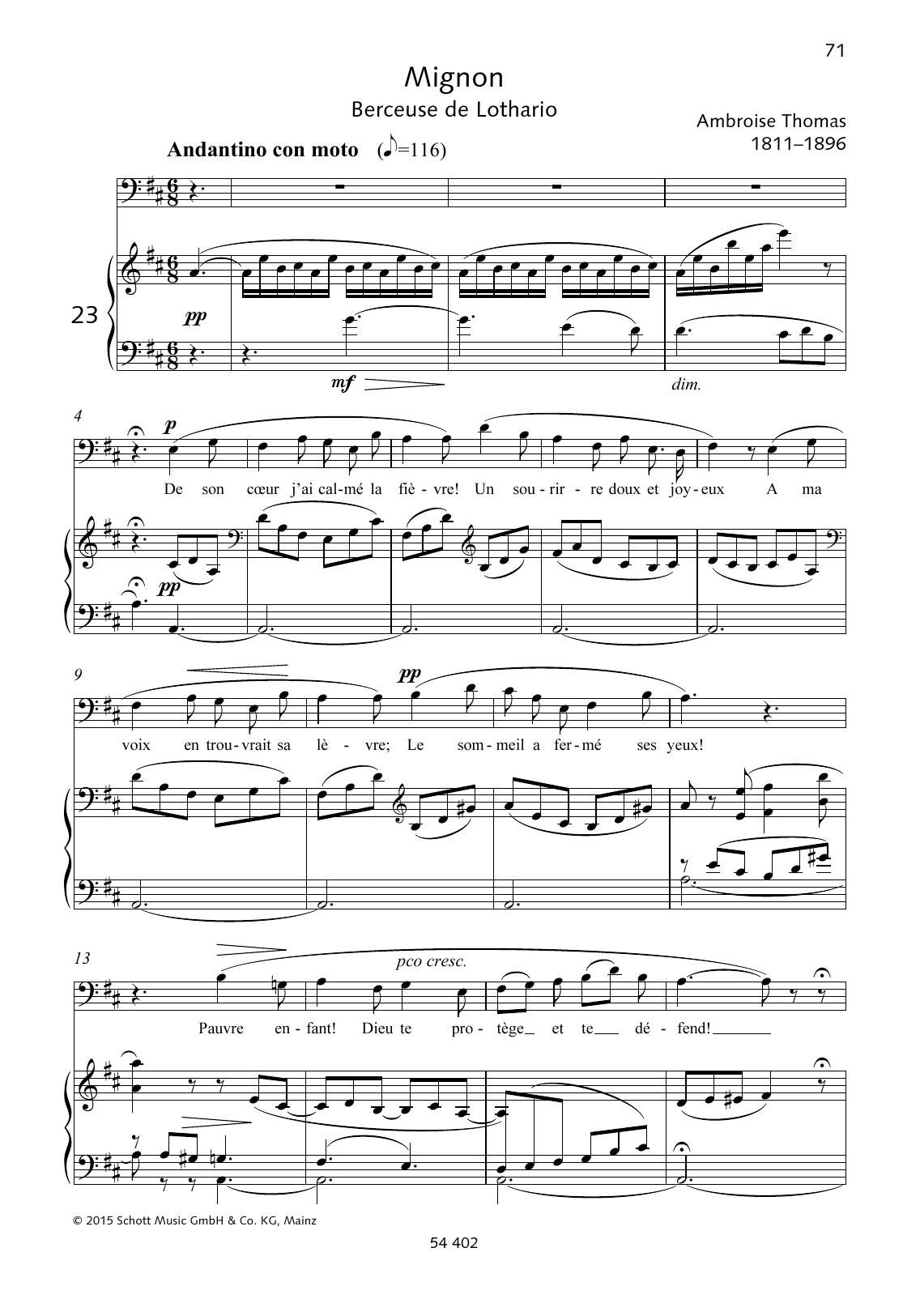 Download Ambroise Thomas De son coeur j'ai calmé la fièvre! Sheet Music and learn how to play Piano & Vocal PDF digital score in minutes