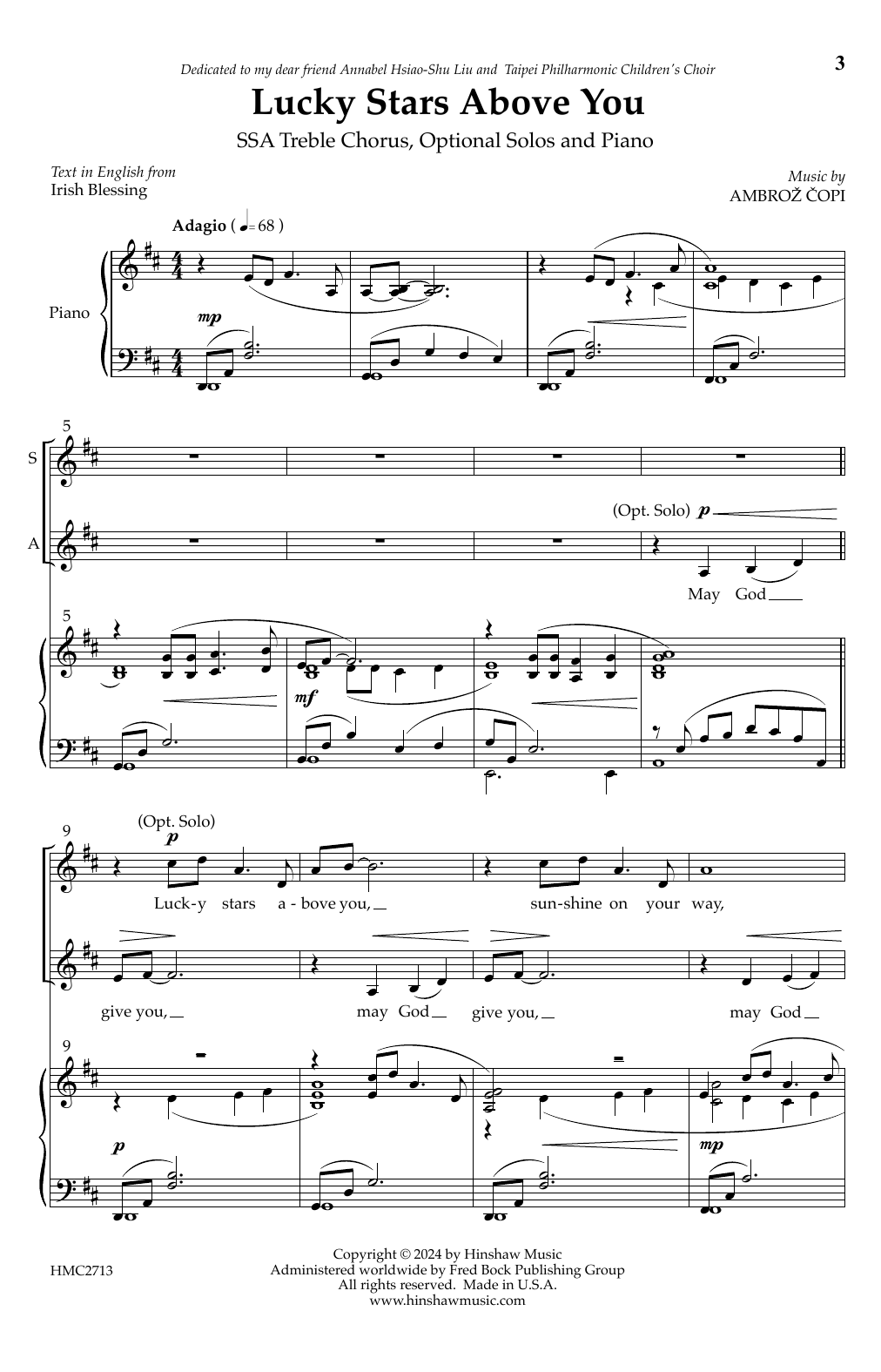 Download Ambroz Copi Lucky Stars Above You Sheet Music and learn how to play Choir PDF digital score in minutes