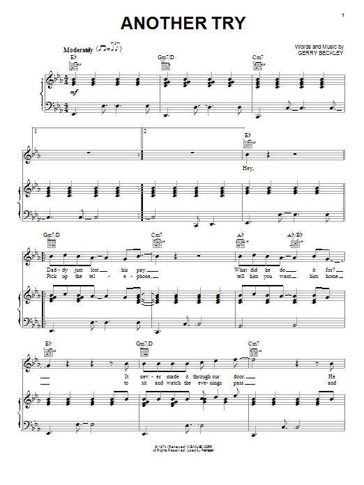 Download America Another Try Sheet Music and learn how to play Piano, Vocal & Guitar (Right-Hand Melody) PDF digital score in minutes