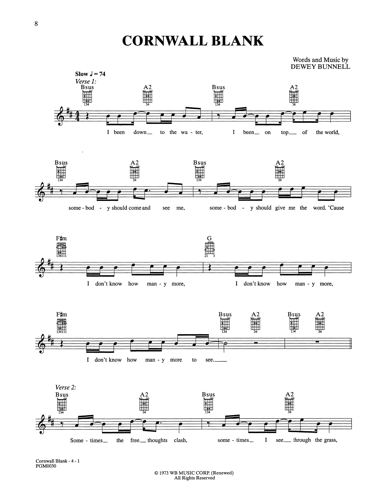 Download America Cornwall Blank Sheet Music and learn how to play Easy Guitar PDF digital score in minutes