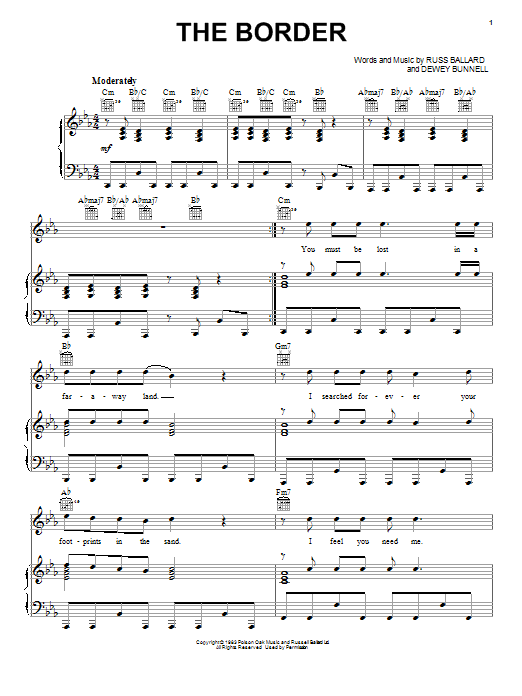 Download America The Border Sheet Music and learn how to play Easy Guitar PDF digital score in minutes