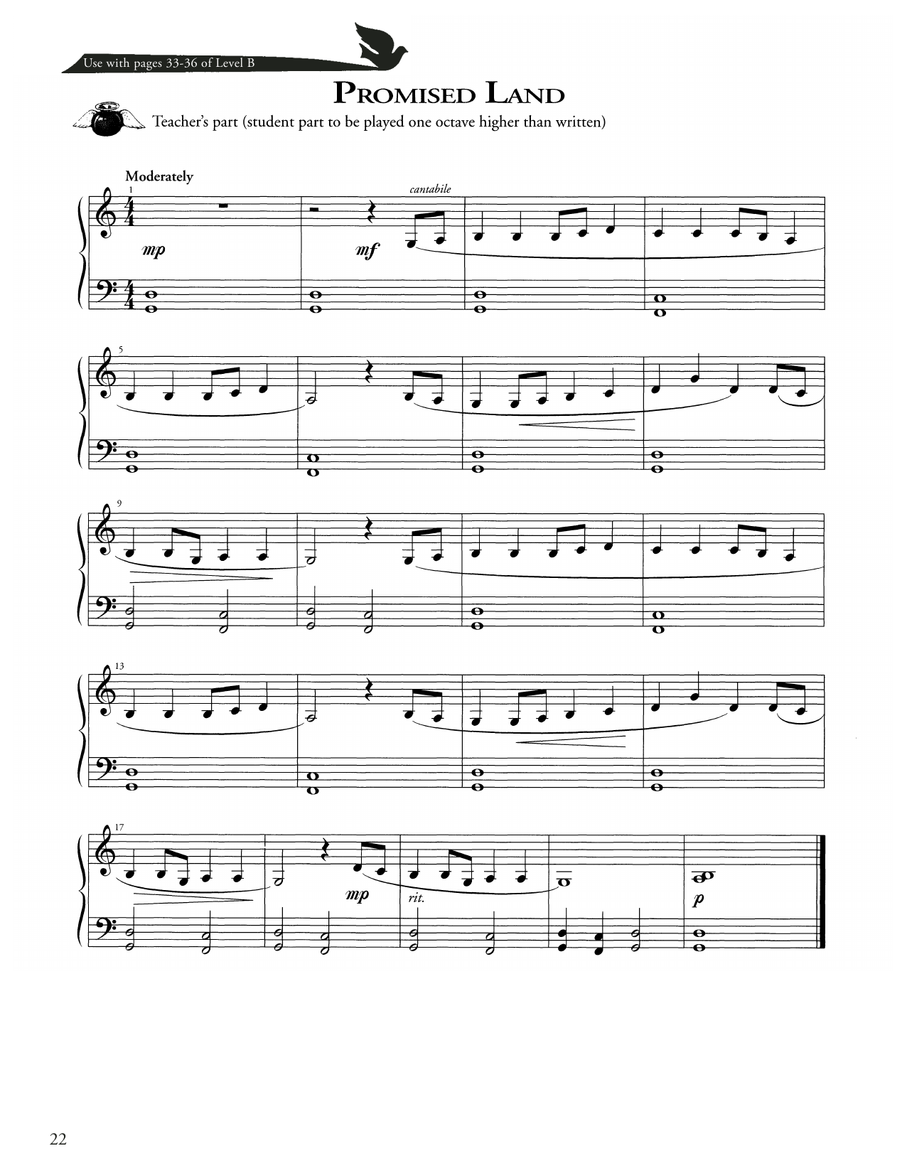 Download American Folk Hymn Promised Land Sheet Music and learn how to play Piano Method PDF digital score in minutes