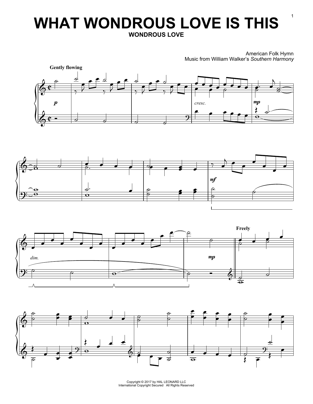 Download American Folk Hymn What Wondrous Love Is This Sheet Music and learn how to play Piano PDF digital score in minutes
