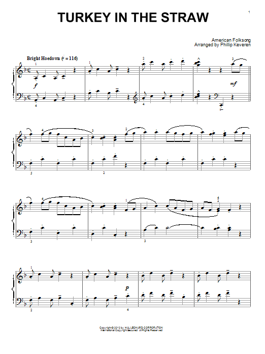 Download Phillip Keveren Turkey In The Straw Sheet Music and learn how to play Piano PDF digital score in minutes