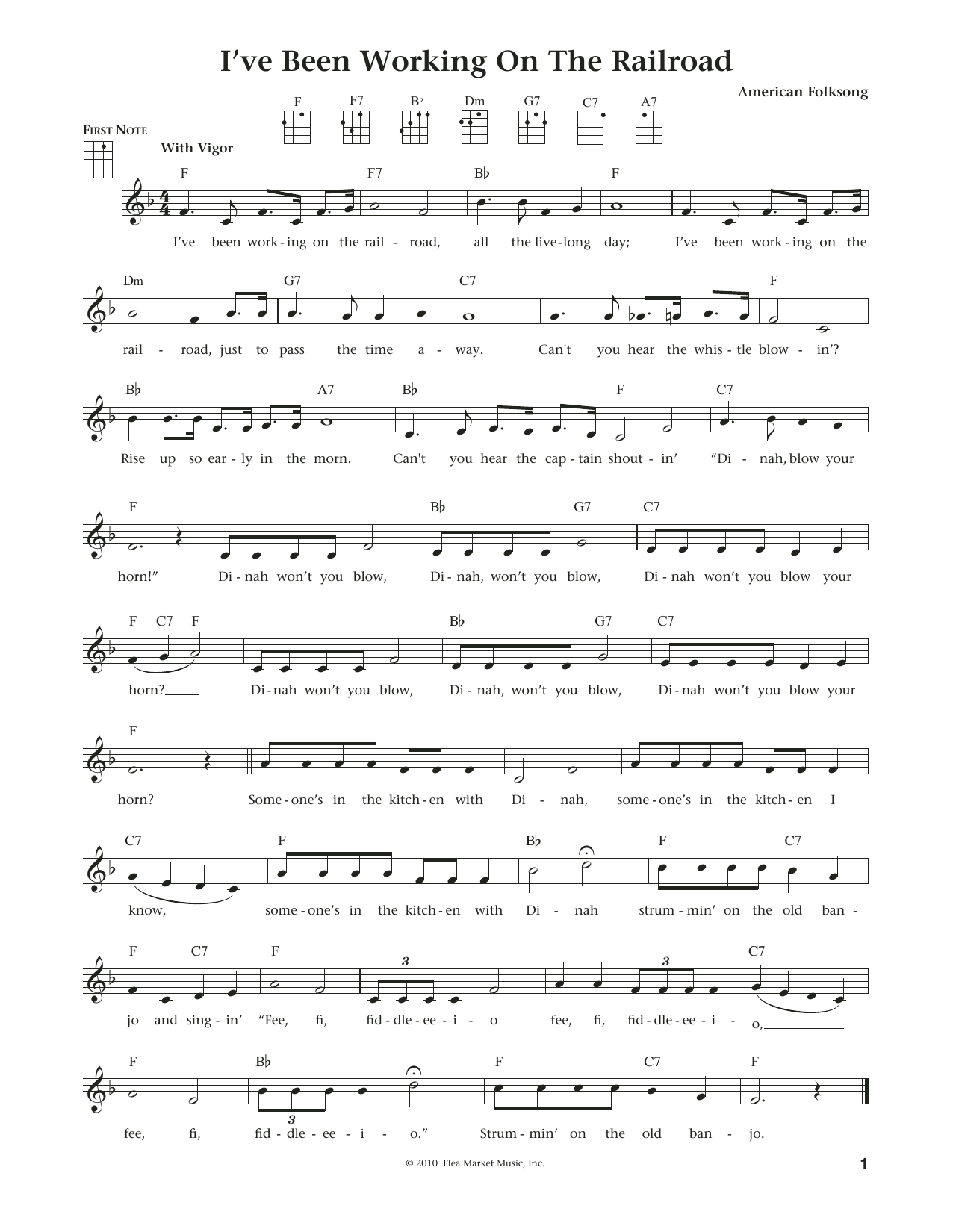 Download American Folksong I've Been Working On The Railroad Sheet Music and learn how to play Ukulele PDF digital score in minutes