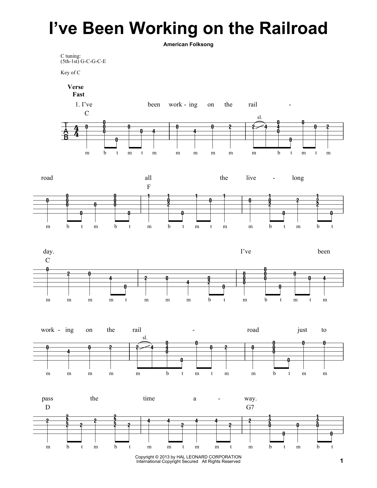 Download American Folksong I've Been Working On The Railroad Sheet Music and learn how to play Guitar Tab PDF digital score in minutes