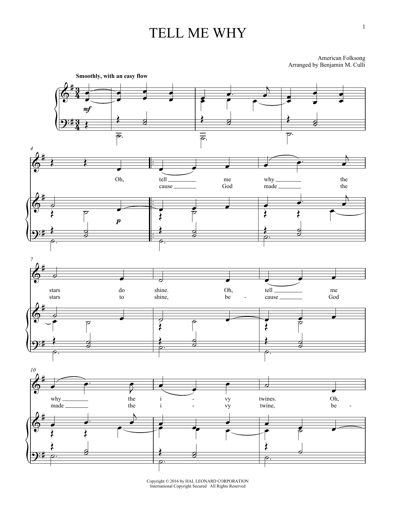 Download American Folksong Tell Me Why Sheet Music and learn how to play Melody Line, Lyrics & Chords PDF digital score in minutes