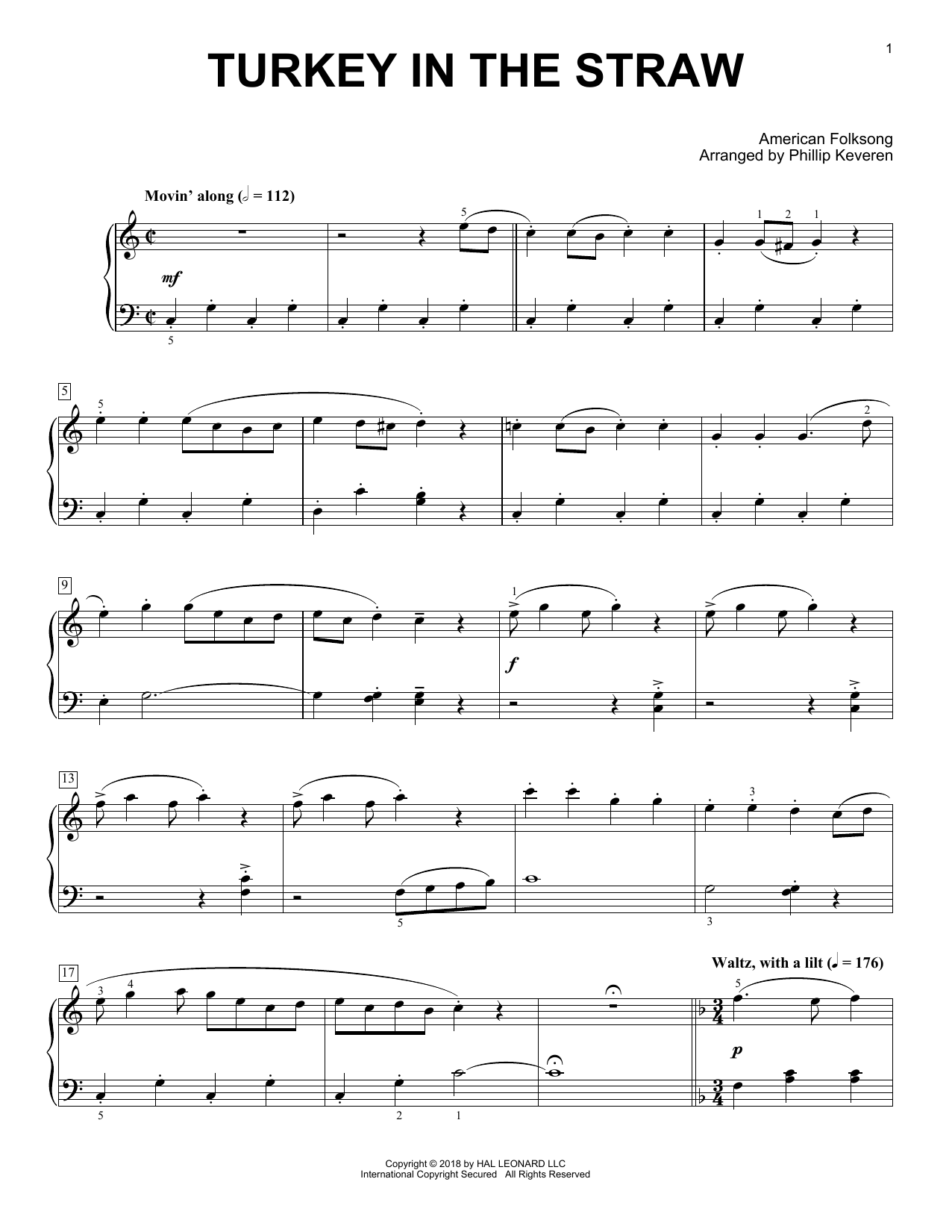 Download Phillip Keveren Turkey In The Straw Sheet Music and learn how to play Piano PDF digital score in minutes