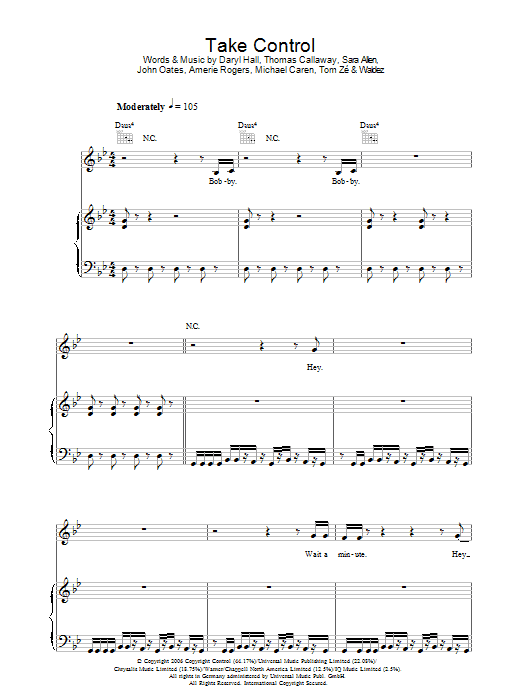 Download Amerie Take Control Sheet Music and learn how to play Piano, Vocal & Guitar PDF digital score in minutes