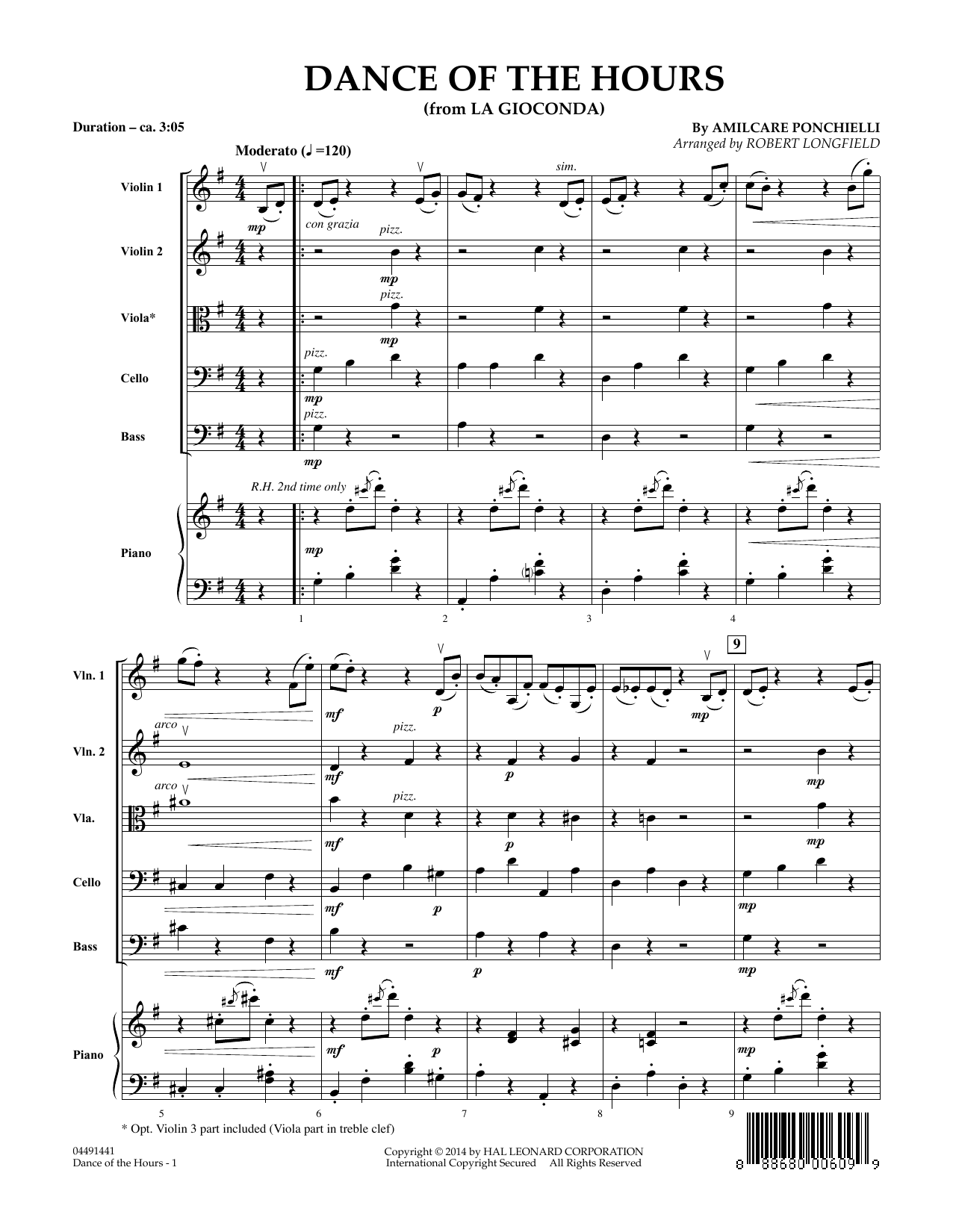 Download Amilcare Ponchielli Dance of the Hours (arr. Robert Longfield) - Conductor Score (Full Score) Sheet Music and learn how to play Orchestra PDF digital score in minutes