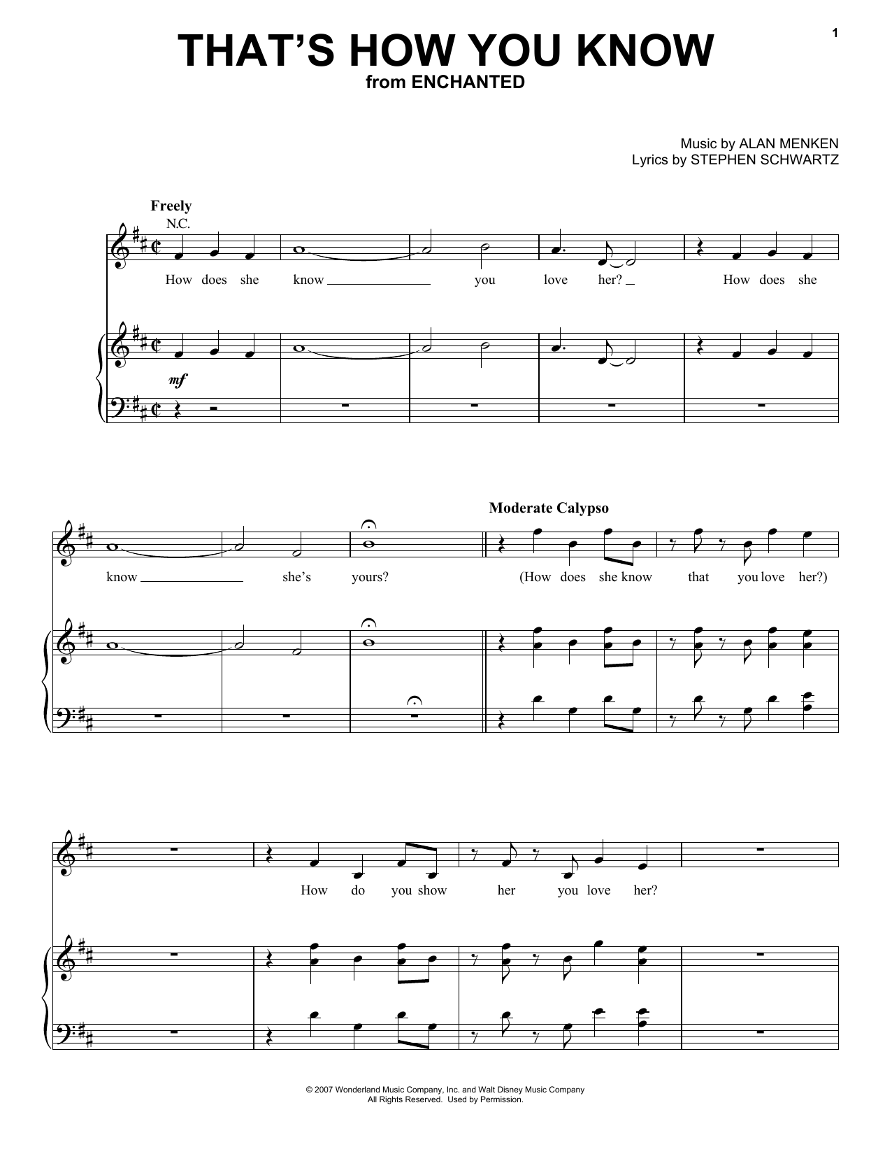 Download Alan Menken That's How You Know (from Enchanted) Sheet Music and learn how to play Clarinet PDF digital score in minutes