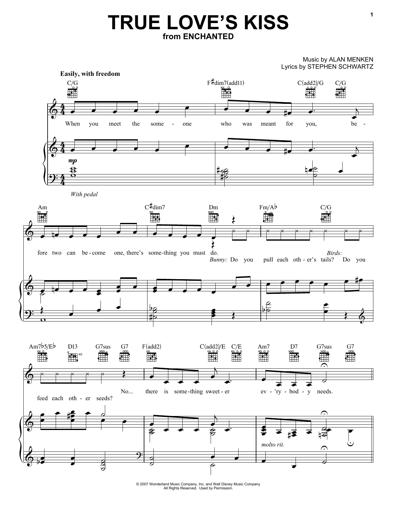 Download Alan Menken True Love's Kiss Sheet Music and learn how to play French Horn PDF digital score in minutes