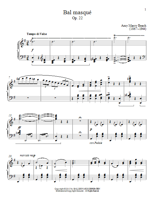 Download Gail Smith Bal masque, Op. 22 Sheet Music and learn how to play Piano PDF digital score in minutes