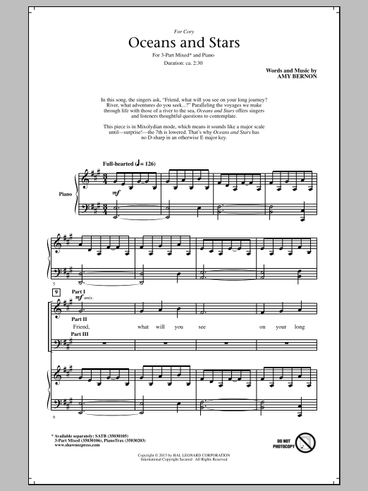 Download Amy Bernon Oceans And Stars Sheet Music and learn how to play SATB PDF digital score in minutes
