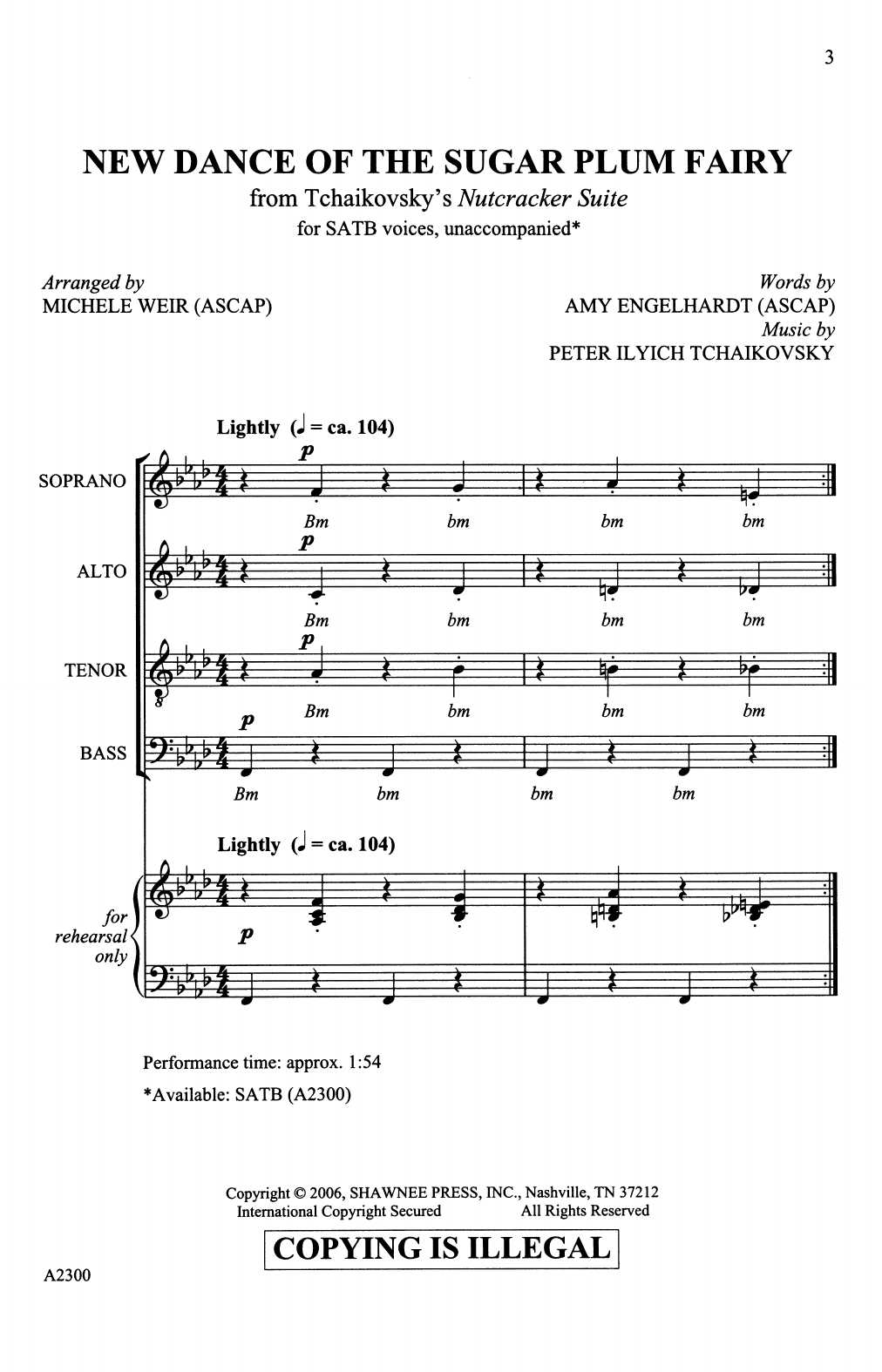 Download Amy Engelhardt New Dance For The Sugar Plum Fairy (from Tchaikovsky's The Nutcracker Suite) (ar Sheet Music and learn how to play SATB Choir PDF digital score in minutes