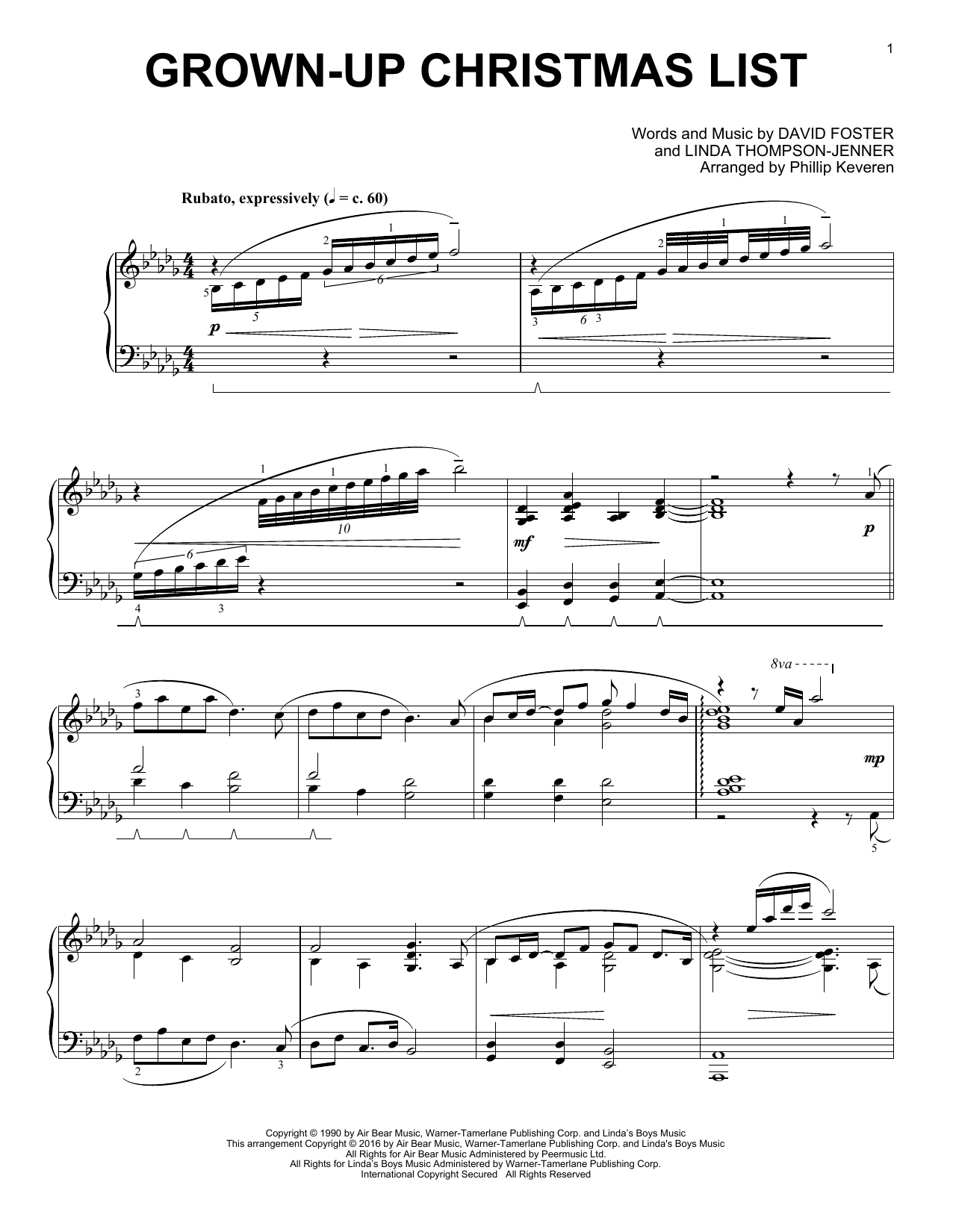 Download Phillip Keveren Grown-Up Christmas List Sheet Music and learn how to play Piano PDF digital score in minutes