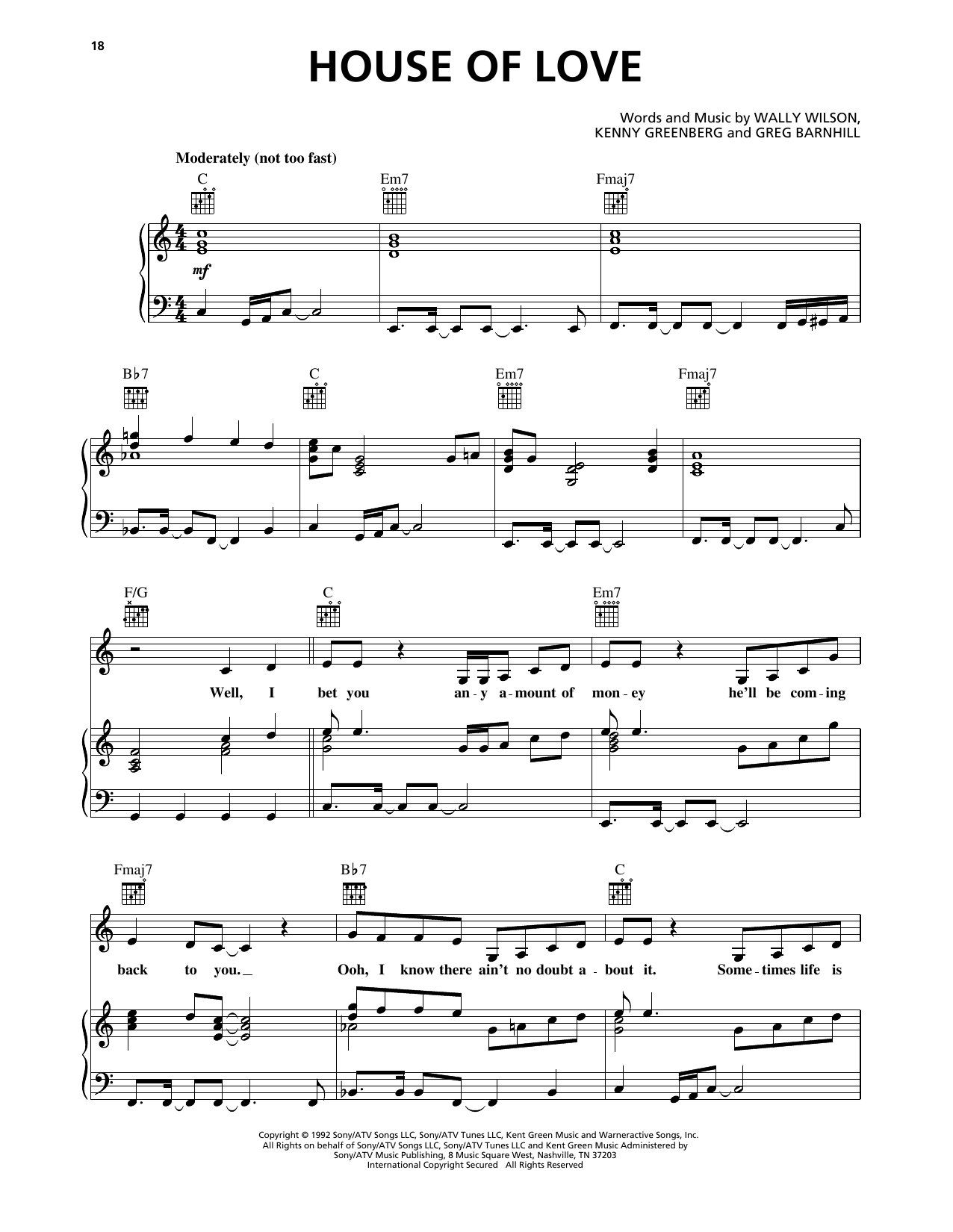 Download Amy Grant House Of Love Sheet Music and learn how to play Piano, Vocal & Guitar Chords (Right-Hand Melody) PDF digital score in minutes