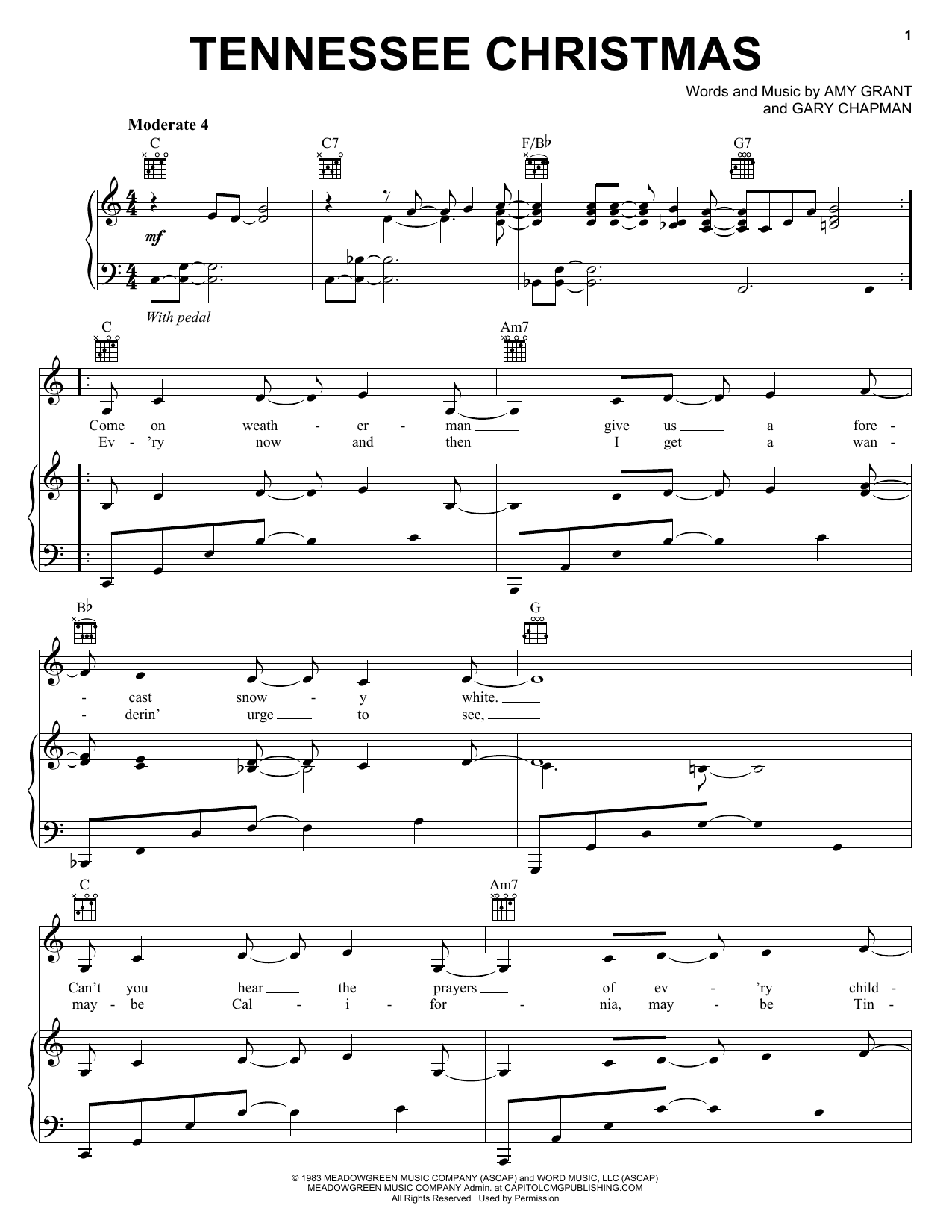 Download Amy Grant Tennessee Christmas Sheet Music and learn how to play Trombone PDF digital score in minutes