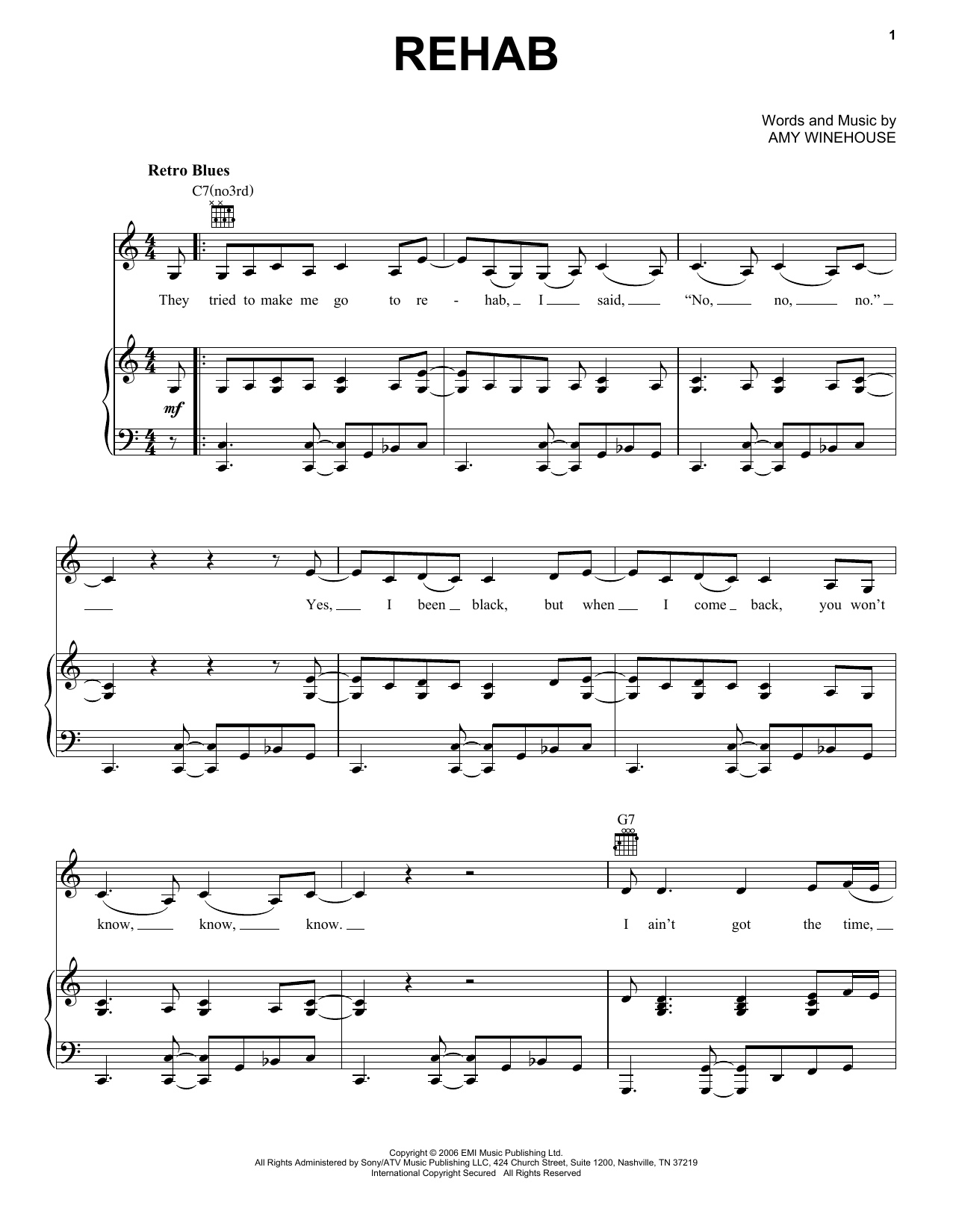 Download Amy Winehouse Rehab Sheet Music and learn how to play Cello PDF digital score in minutes