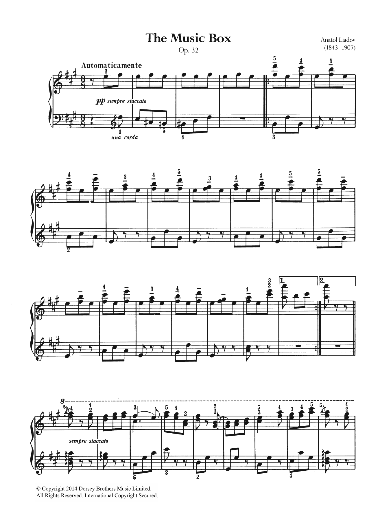 Download Anatoly Lyadov The Music Box Sheet Music and learn how to play Piano PDF digital score in minutes