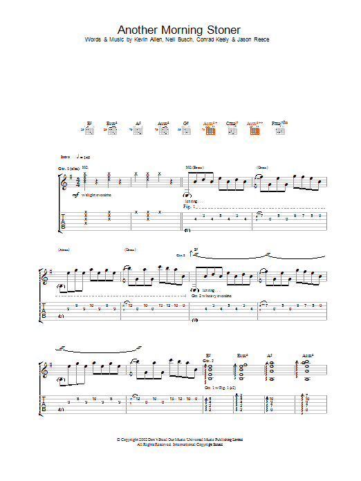 Download And You Will Know Us By The Trail Of Dead Another Morning Stoner Sheet Music and learn how to play Guitar Tab PDF digital score in minutes