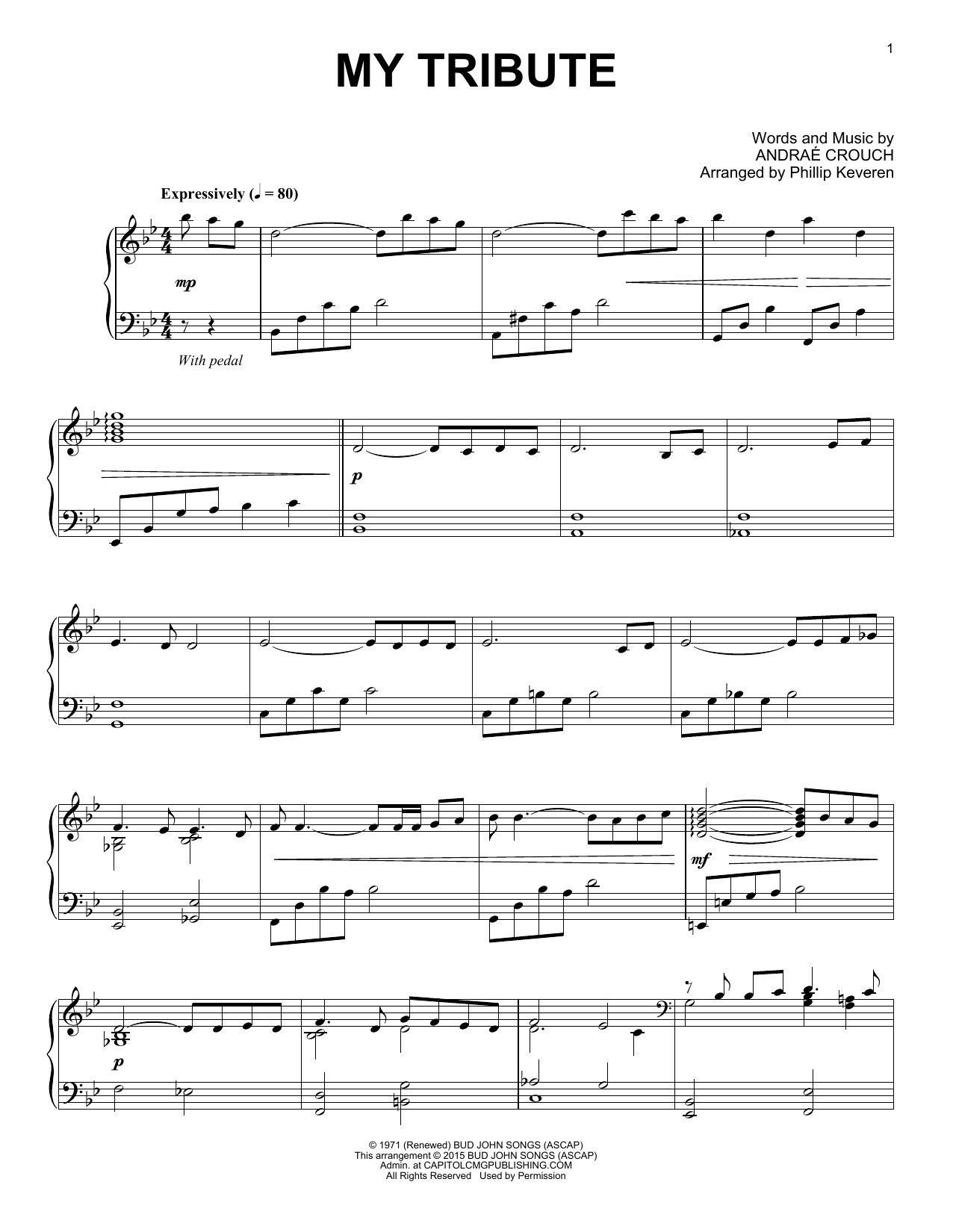 Download Phillip Keveren My Tribute Sheet Music and learn how to play Piano Solo PDF digital score in minutes