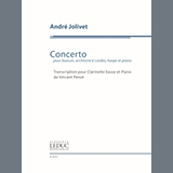 Download or print André Jolivet Concerto for Bassoon, transcription for Bass Clarinet Sheet Music Printable PDF -page score for Classical / arranged Piano Solo SKU: 1627712.