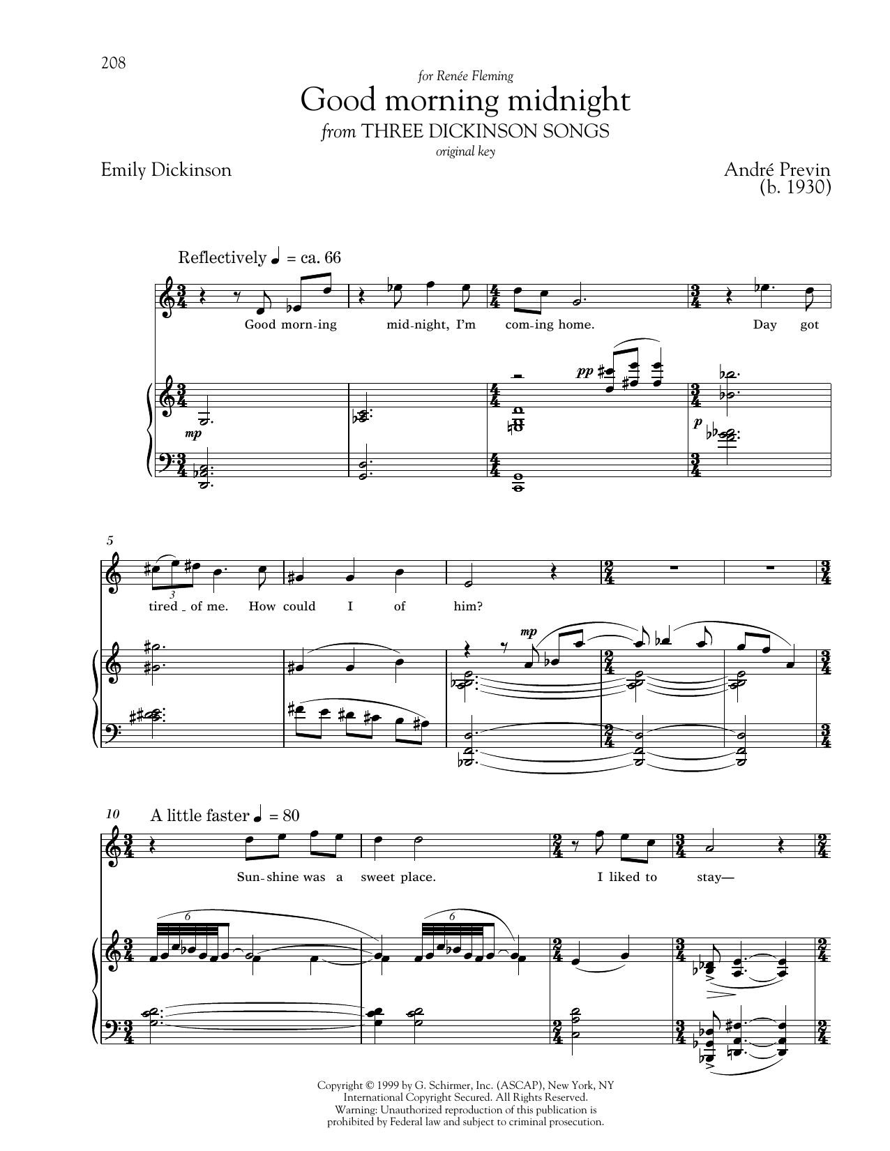 Download André Previn Good Morning Midnight Sheet Music and learn how to play Piano & Vocal PDF digital score in minutes