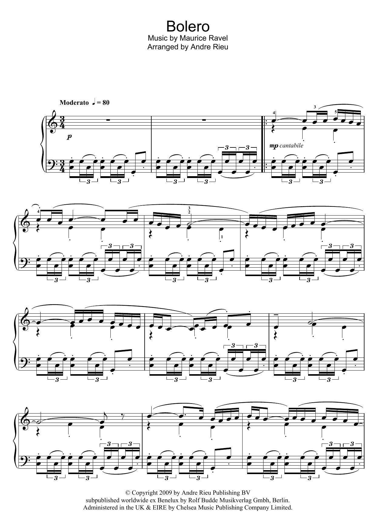 Download Maurice Ravel Bolero Sheet Music and learn how to play Piano PDF digital score in minutes
