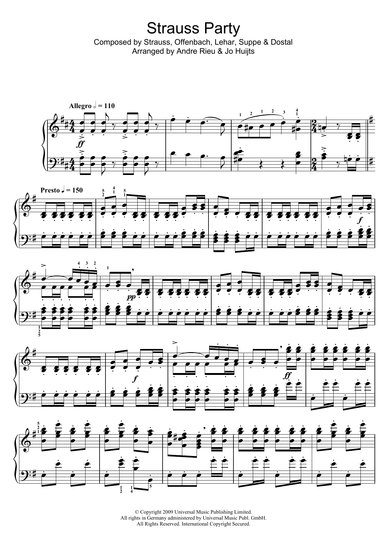 Download Frank Dostal Strauss Party Sheet Music and learn how to play Piano PDF digital score in minutes