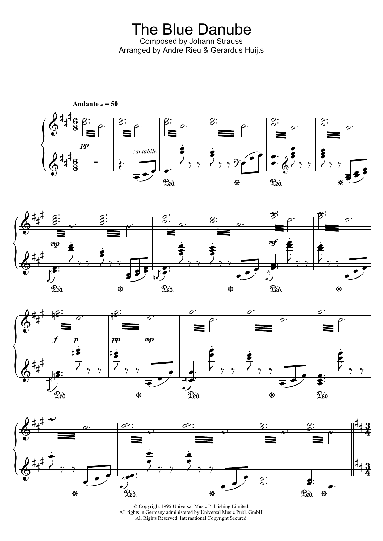 Download Johann Strauss II (On The Beautiful) The Blue Danube Sheet Music and learn how to play Piano PDF digital score in minutes