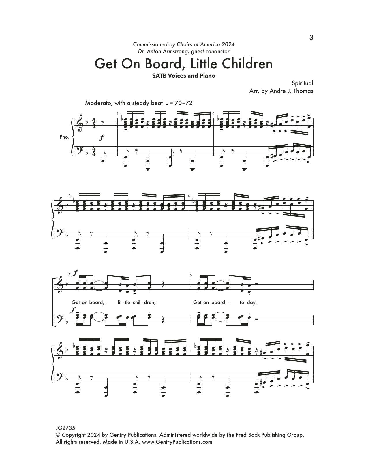 Download Andre Thomas Get On Board, Little Children Sheet Music and learn how to play SATB Choir PDF digital score in minutes