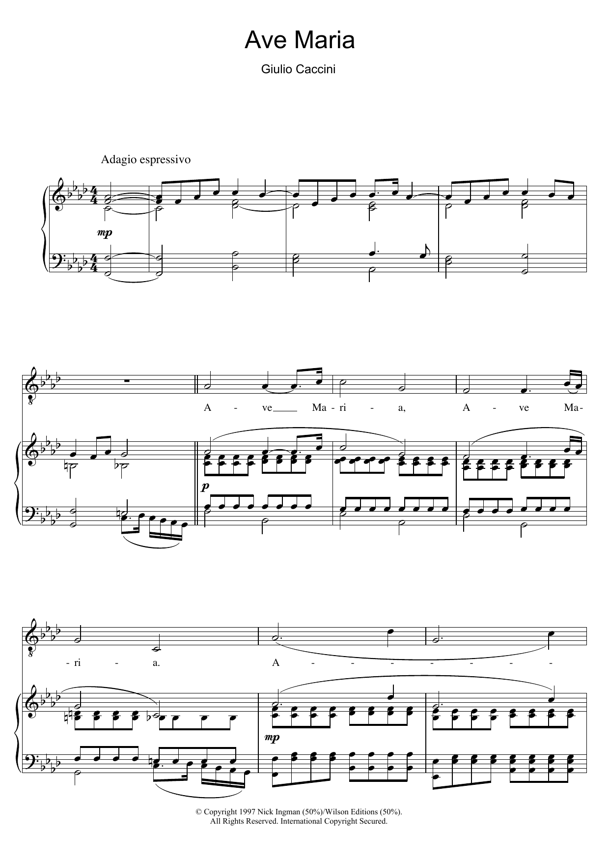 Download Andrea Bocelli Ave Maria Sheet Music and learn how to play Piano & Vocal PDF digital score in minutes